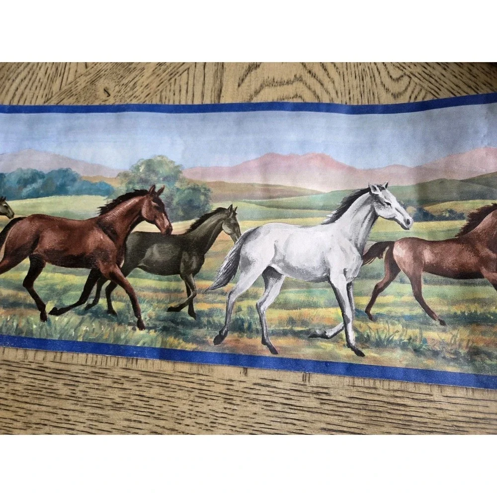 Norwall Wallpaper Border Lot Of 3 Horses Western #NK74875 Horses Vintage NOS